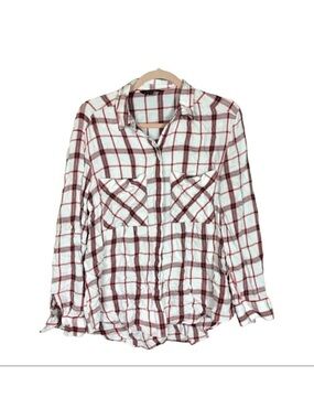 Express checkered button up top women’s size medium